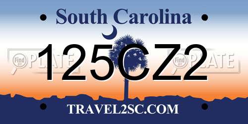 125CZ2 South Carolina License Plate