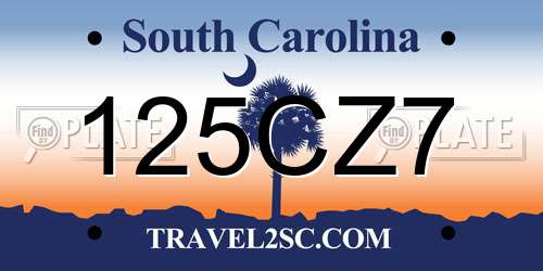 125CZ7 South Carolina License Plate