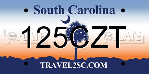125CZT South Carolina License Plate