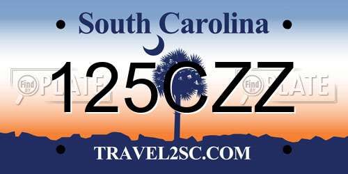 125CZZ South Carolina License Plate