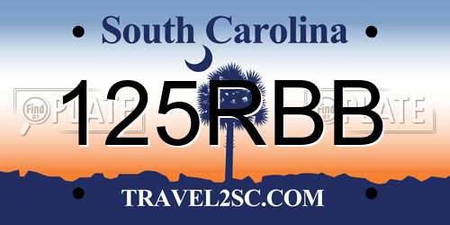 125RBB South Carolina License Plate