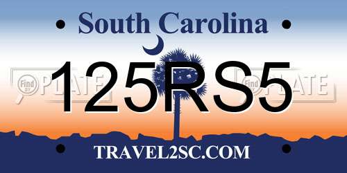 125RS5 South Carolina License Plate