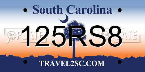 125RS8 South Carolina License Plate