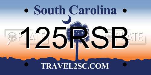 125RSB South Carolina License Plate