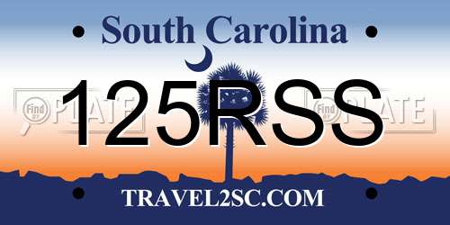 125RSS South Carolina License Plate