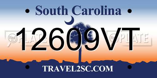 12609VT South Carolina License Plate