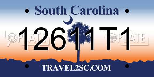 12611T1 South Carolina License Plate