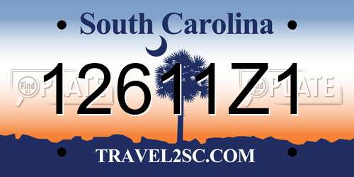 12611Z1 South Carolina License Plate