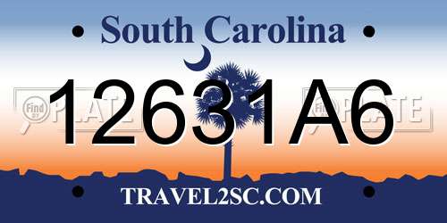 12631A6 South Carolina License Plate