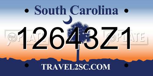12643Z1 South Carolina License Plate