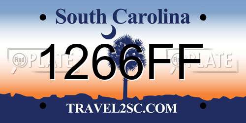 1266FF South Carolina License Plate