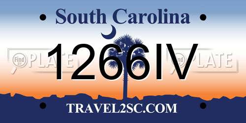 1266IV South Carolina License Plate