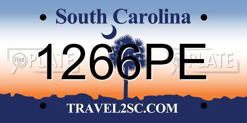1266PE South Carolina License Plate