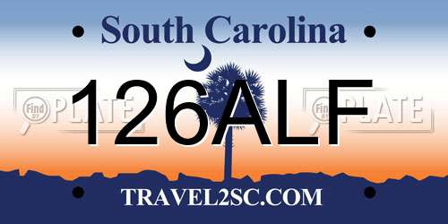 126ALF South Carolina License Plate