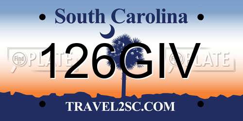 126GIV South Carolina License Plate