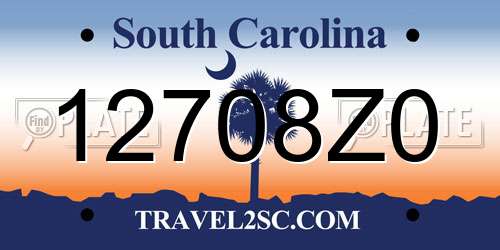 12708Z0 South Carolina License Plate