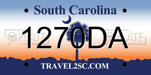 1270DA South Carolina License Plate