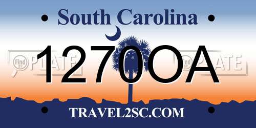 1270OA South Carolina License Plate