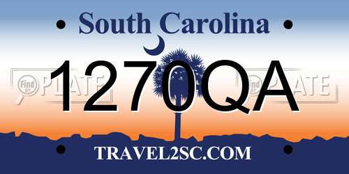 1270QA South Carolina License Plate