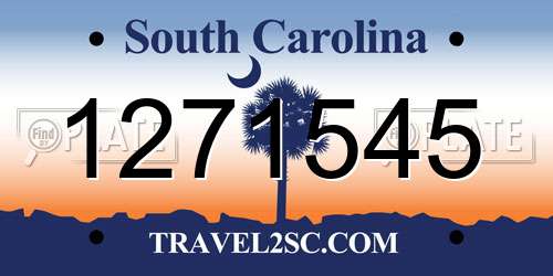1271545 South Carolina License Plate