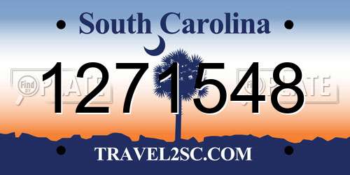 1271548 South Carolina License Plate