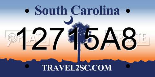 12715A8 South Carolina License Plate