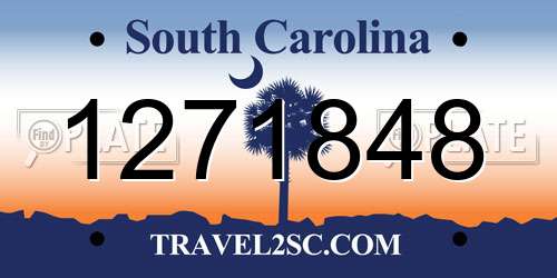 1271848 South Carolina License Plate