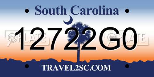 12722G0 South Carolina License Plate