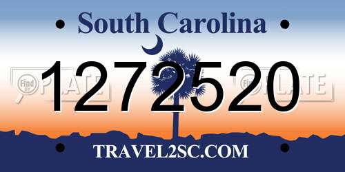1272520 South Carolina License Plate