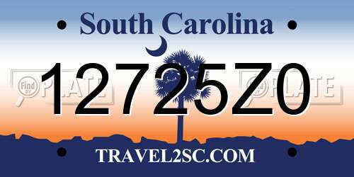 12725Z0 South Carolina License Plate