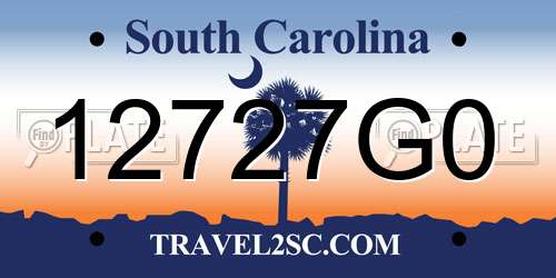 12727G0 South Carolina License Plate