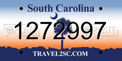 1272997 South Carolina License Plate