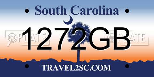 1272GB South Carolina License Plate