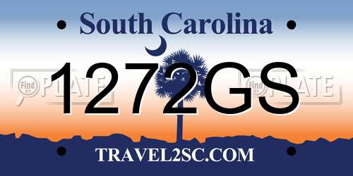 1272GS South Carolina License Plate