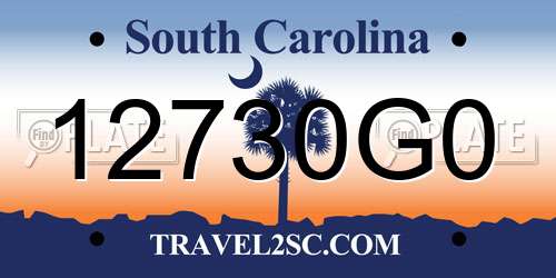 12730G0 South Carolina License Plate