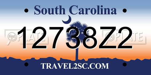 12738Z2 South Carolina License Plate