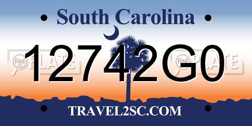12742G0 South Carolina License Plate