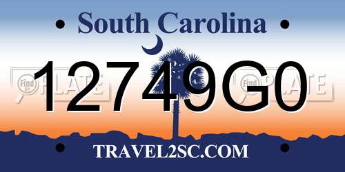 12749G0 South Carolina License Plate