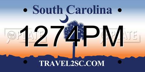 1274PM South Carolina License Plate