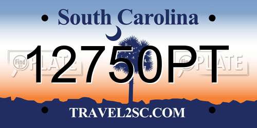 12750PT South Carolina License Plate