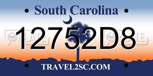 12752D8 South Carolina License Plate