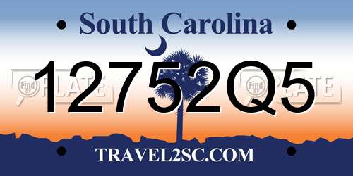 12752Q5 South Carolina License Plate