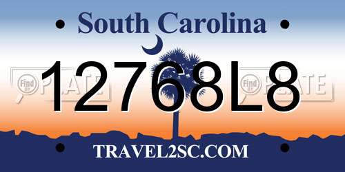 12768L8 South Carolina License Plate