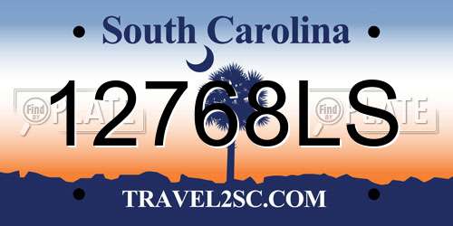 12768LS South Carolina License Plate