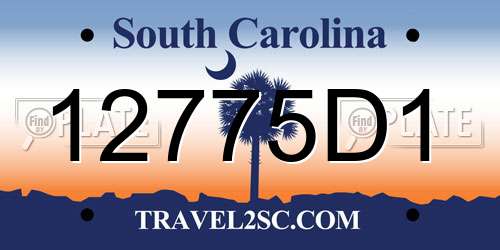 12775D1 South Carolina License Plate
