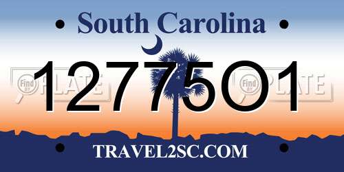 12775O1 South Carolina License Plate
