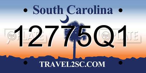 12775Q1 South Carolina License Plate