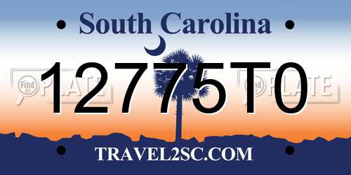 12775T0 South Carolina License Plate