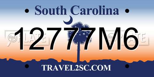 12777M6 South Carolina License Plate