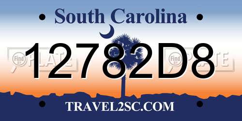 12782D8 South Carolina License Plate